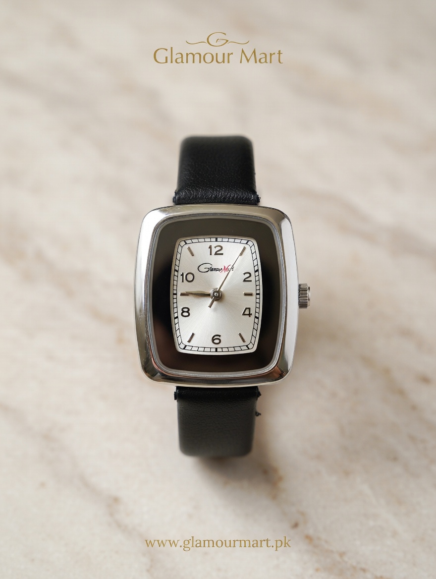 Classic Retro Watch – Black Leather Edition