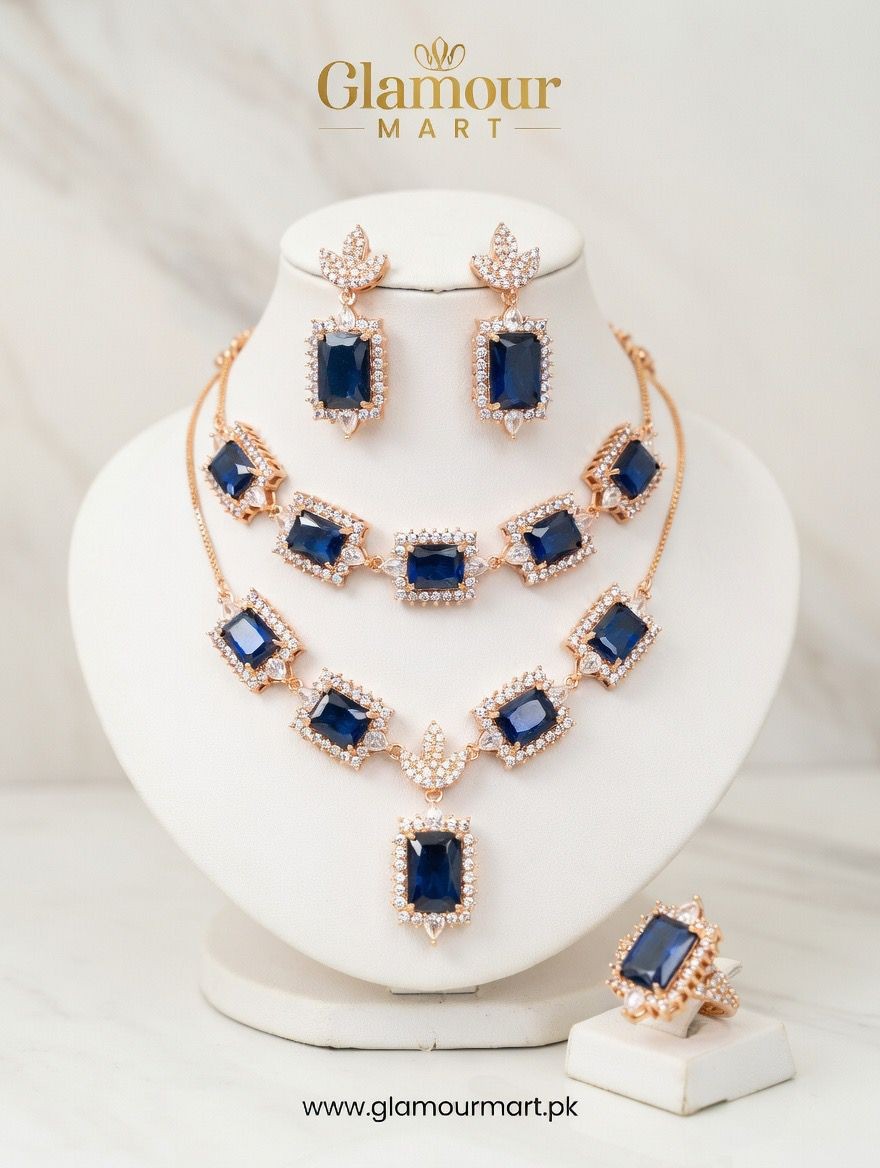 Stunning Blue Gemstone Jewelry Set