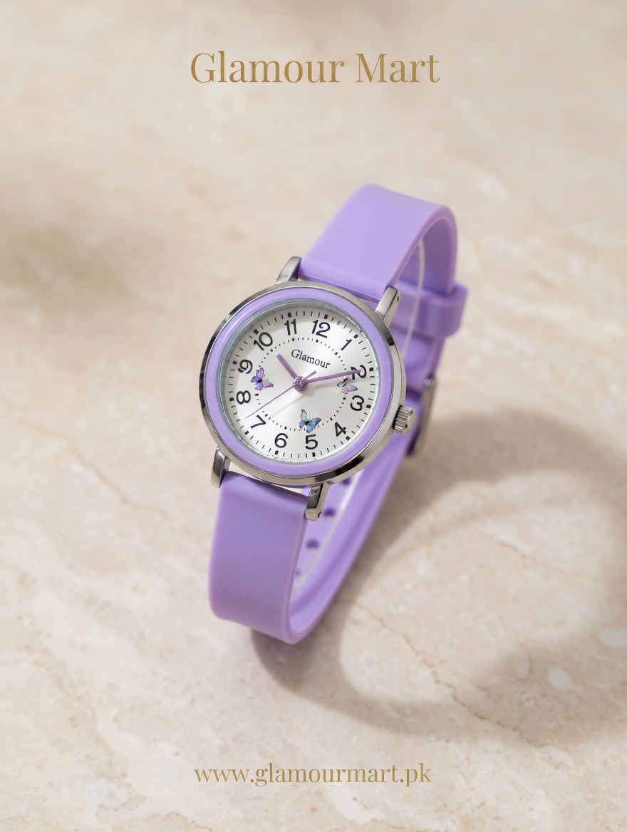 Butterfly Dial Watch – Lavender Edition