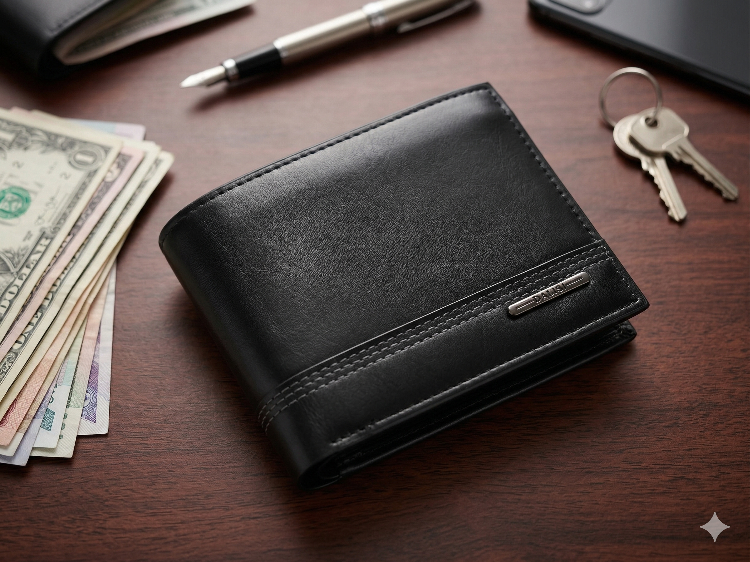 Imported Classic Black Leather Wallet