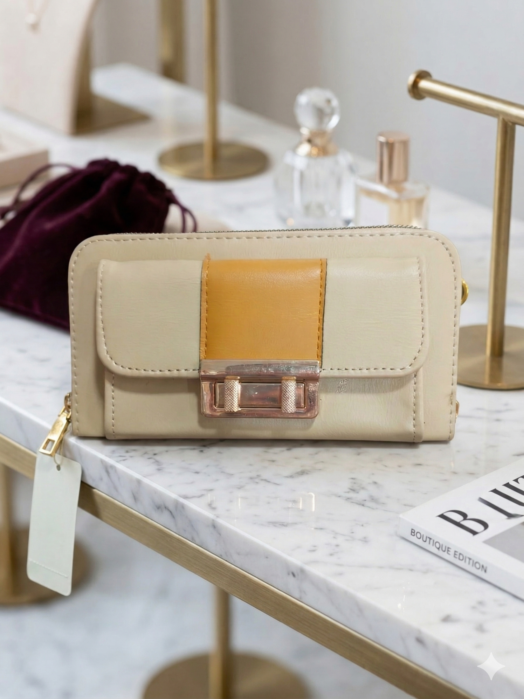 Elegant Two-Tone Clutch Wallet