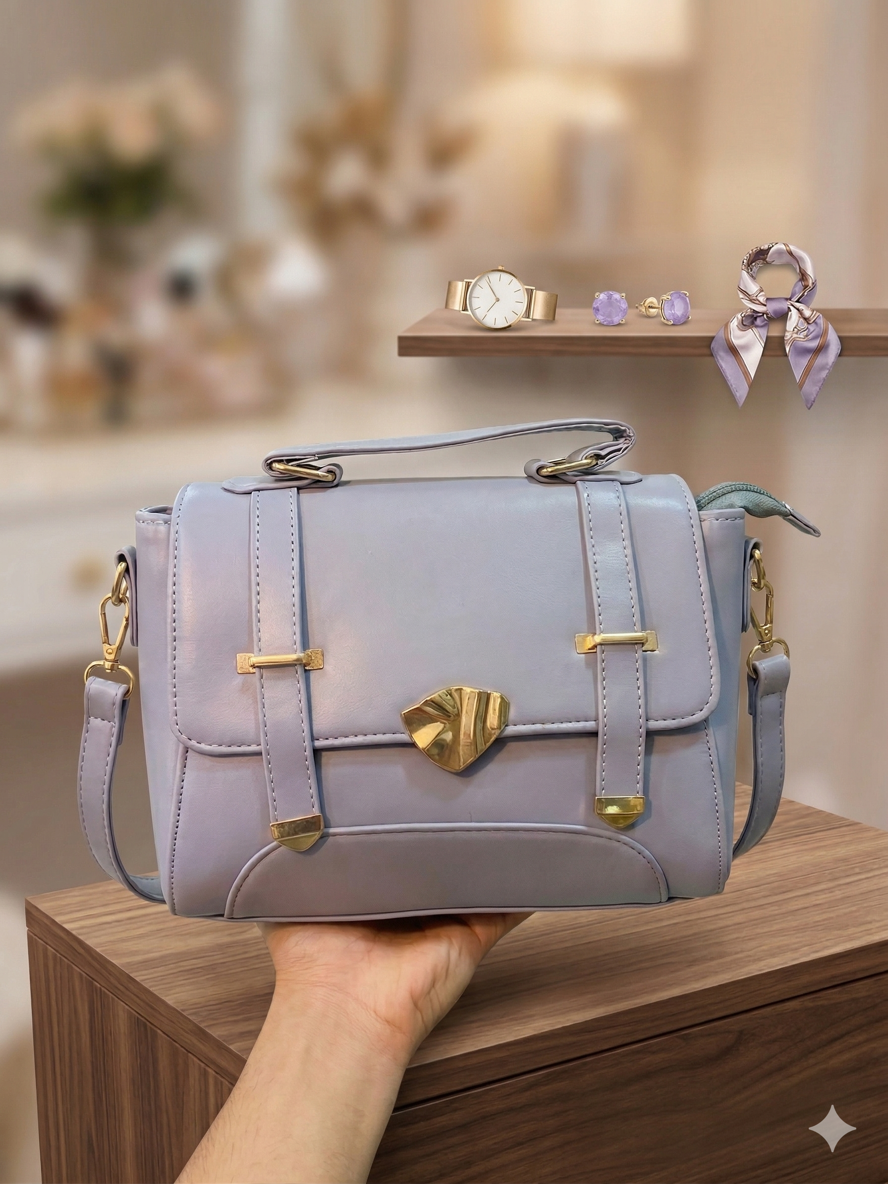 Chic Lavender Satchel Bag
