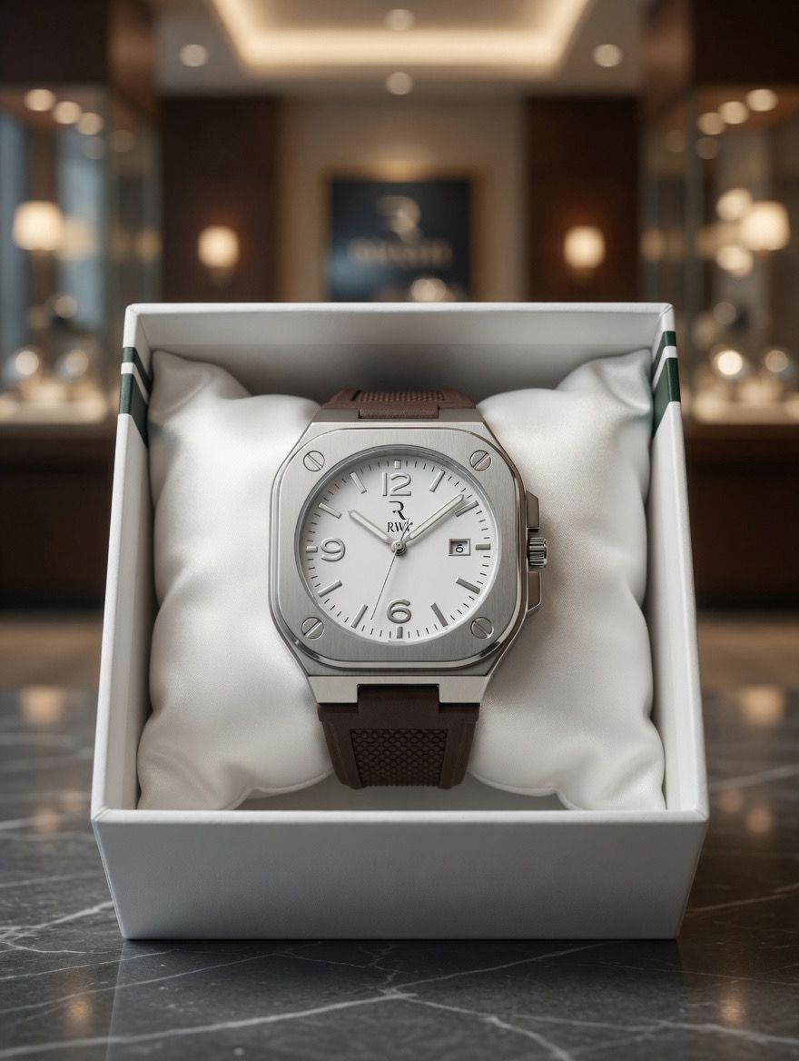 Luxury Silver Dial Classic Watch – Premium Leather Strap Edition