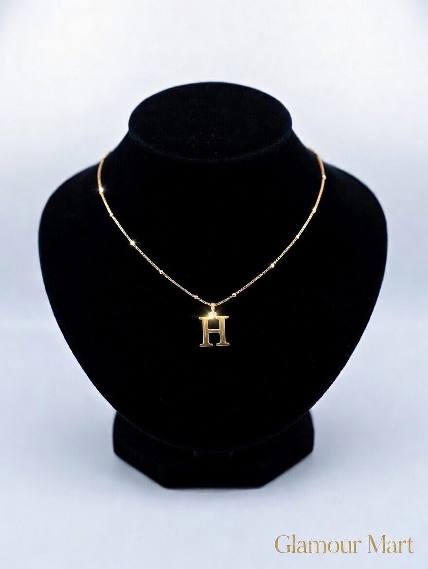 Premium H Initial Gold Necklace
