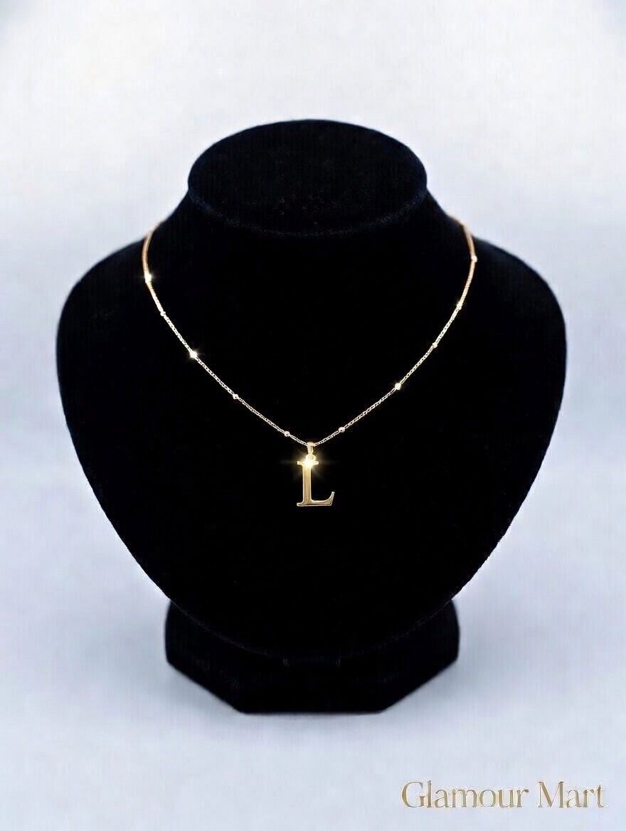 Premium L Initial Gold Necklace