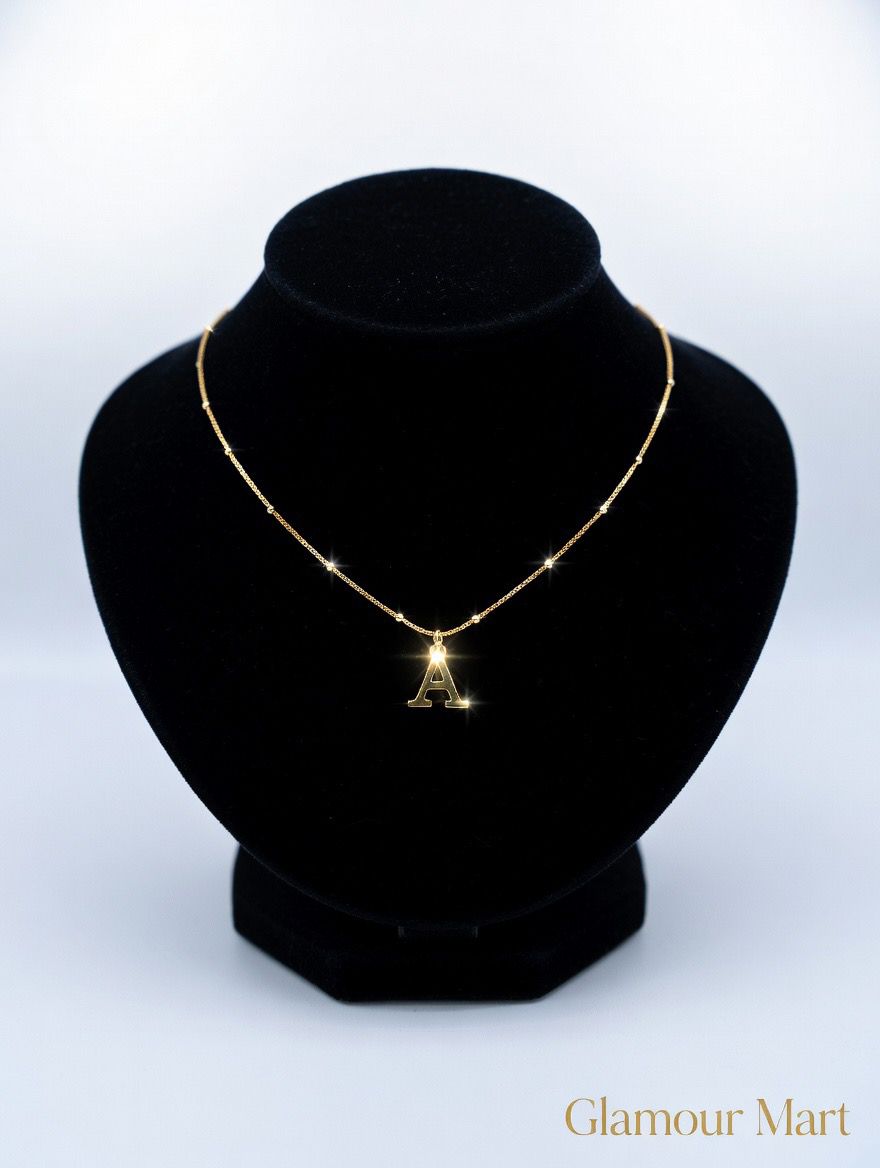 Premium A Initial Gold Necklace