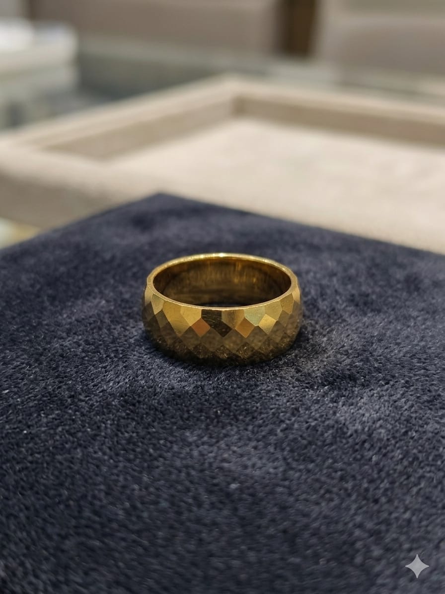 Elegant Textured Gold Band Ring