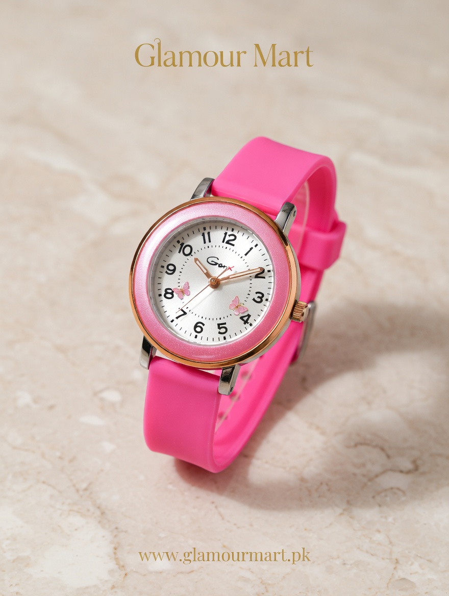 Butterfly Pink Charm Watch