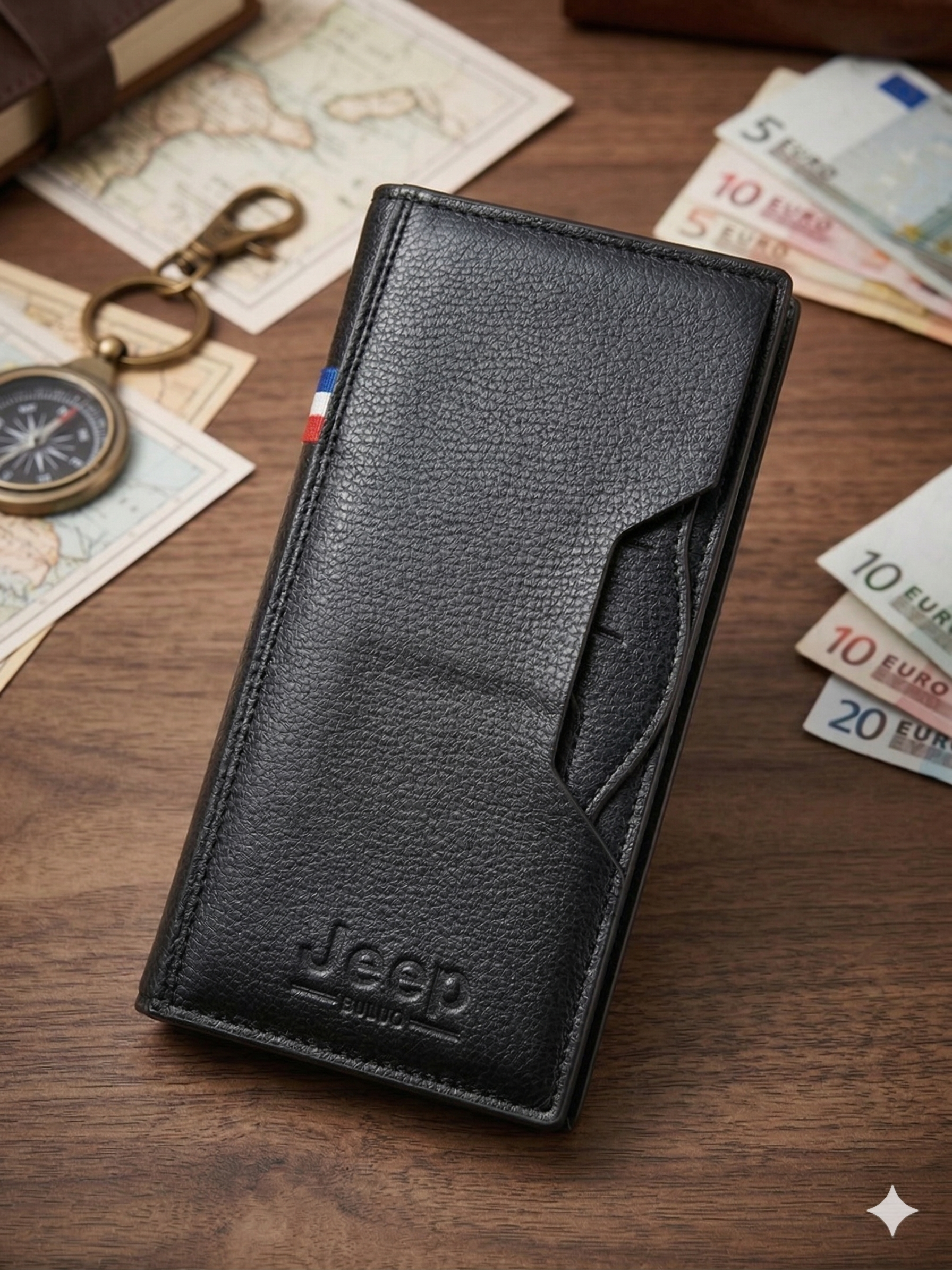 Classic Travel Long Wallet - Black