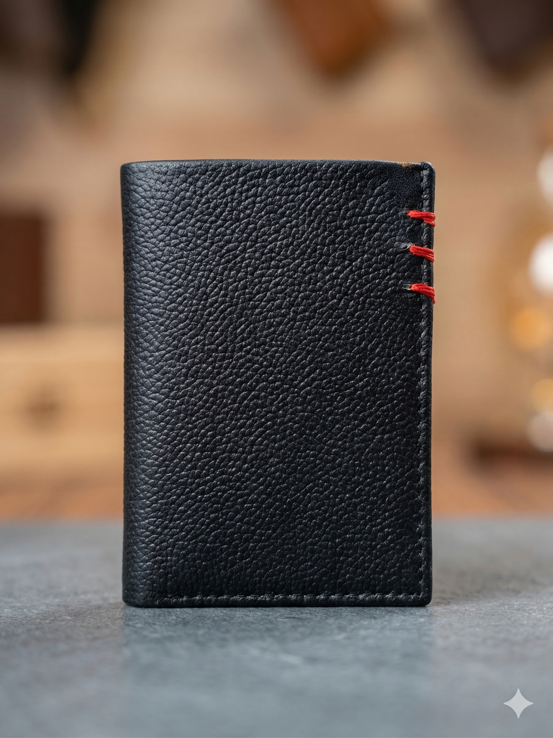 Rustic Stitch Leather Wallet