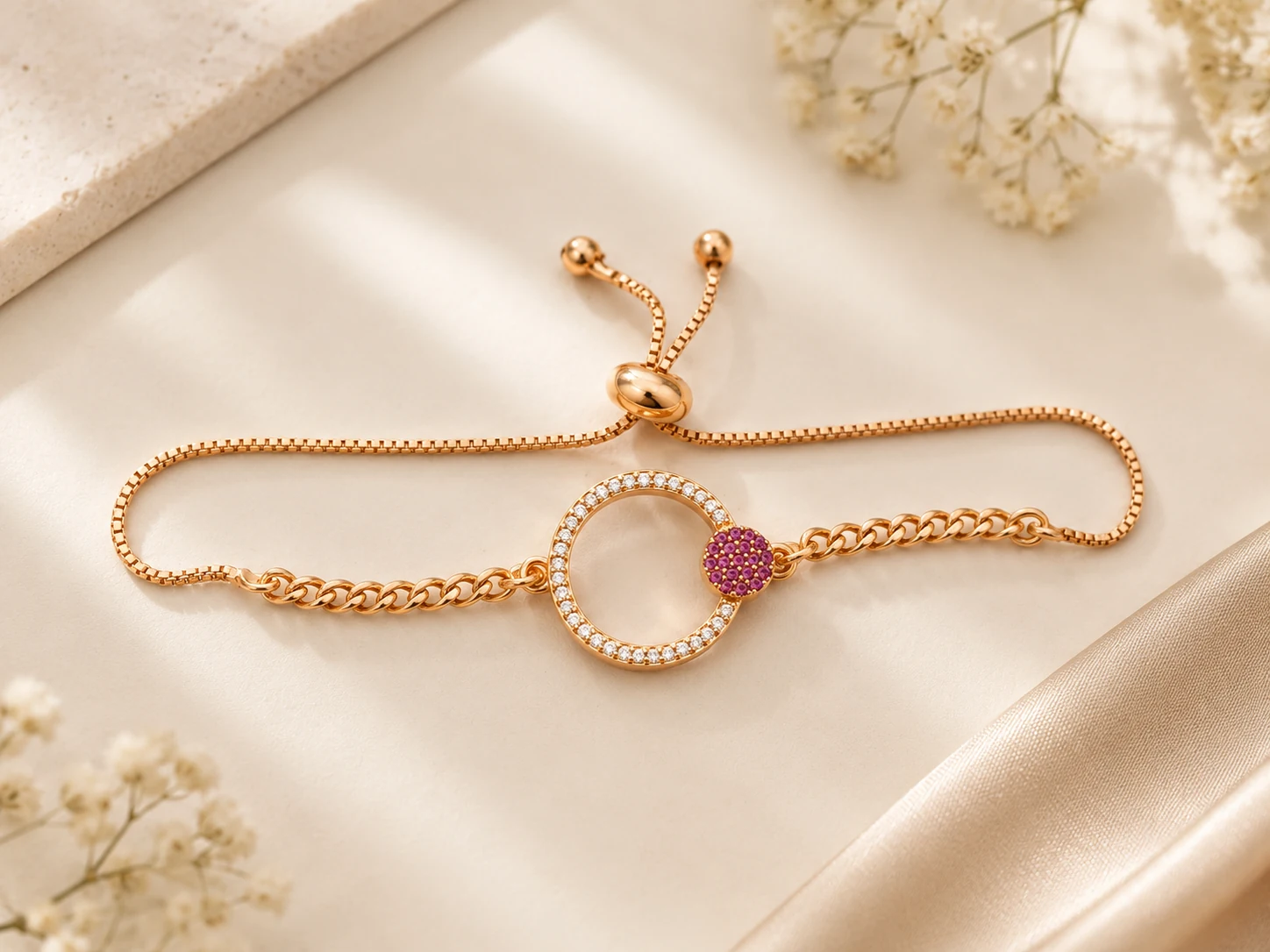 Premium Rose Gold Adjustable Crystal Bracelets