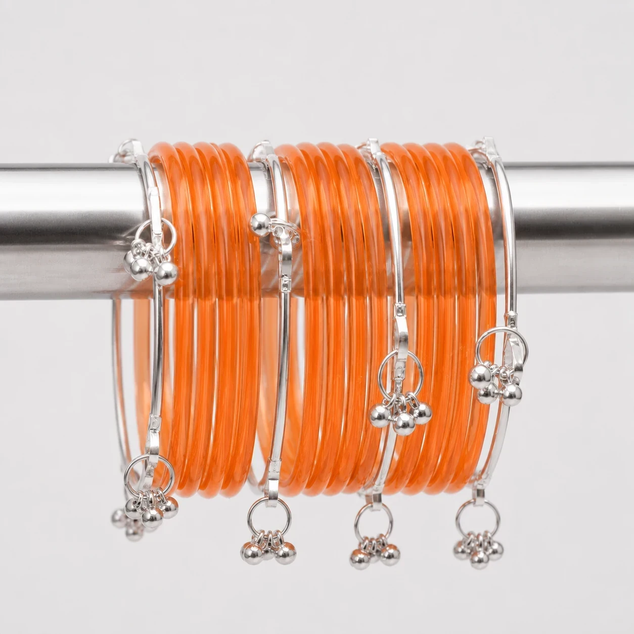 Jelly Bangles with Silver Jhumki Charms